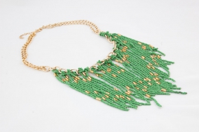 Ожерелье Каскад зеленое