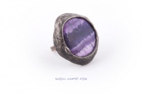 Кольцо Фиолетовый Агат